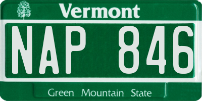 VT license plate NAP846