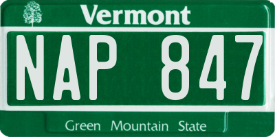 VT license plate NAP847