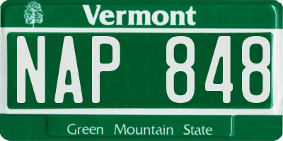 VT license plate NAP848