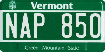 VT license plate NAP850