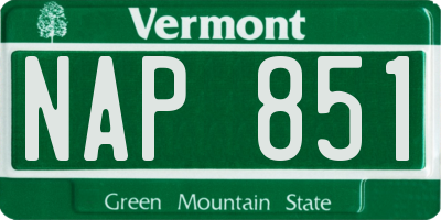 VT license plate NAP851