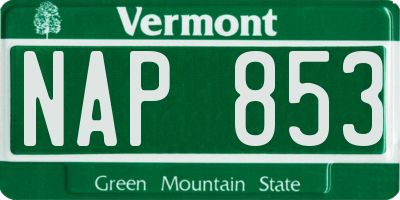 VT license plate NAP853