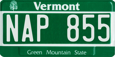 VT license plate NAP855