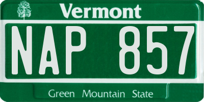 VT license plate NAP857
