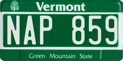 VT license plate NAP859