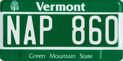 VT license plate NAP860