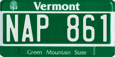 VT license plate NAP861