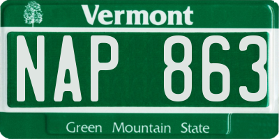 VT license plate NAP863