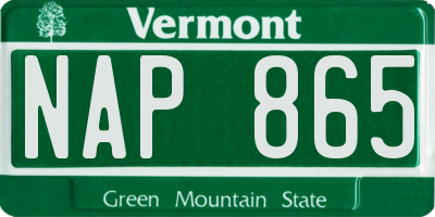 VT license plate NAP865