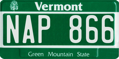 VT license plate NAP866