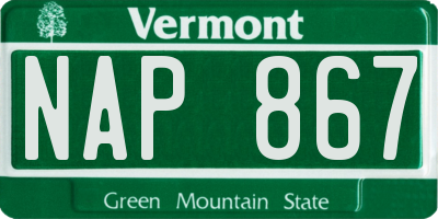 VT license plate NAP867