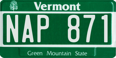 VT license plate NAP871