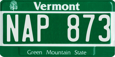 VT license plate NAP873
