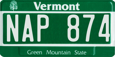 VT license plate NAP874