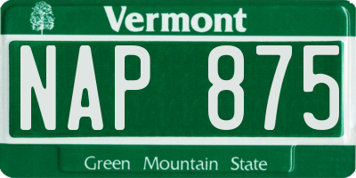 VT license plate NAP875