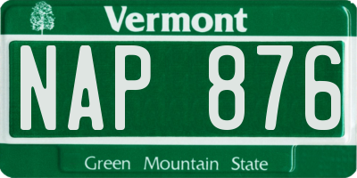 VT license plate NAP876