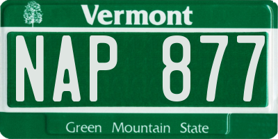 VT license plate NAP877