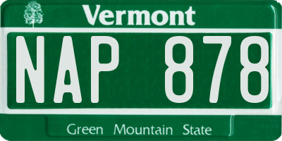 VT license plate NAP878
