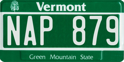VT license plate NAP879