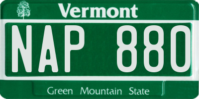 VT license plate NAP880