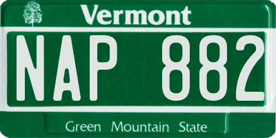 VT license plate NAP882