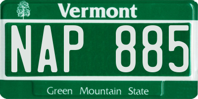 VT license plate NAP885
