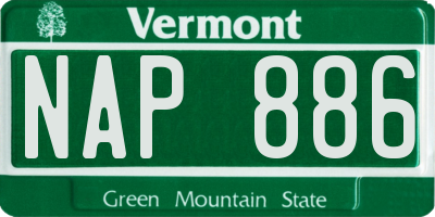 VT license plate NAP886