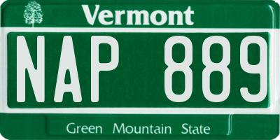 VT license plate NAP889