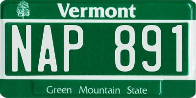 VT license plate NAP891