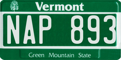 VT license plate NAP893