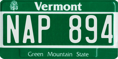 VT license plate NAP894