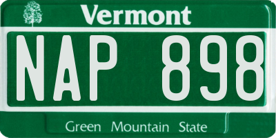 VT license plate NAP898