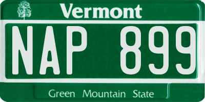 VT license plate NAP899