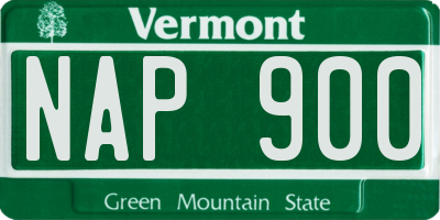 VT license plate NAP900