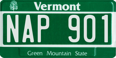 VT license plate NAP901
