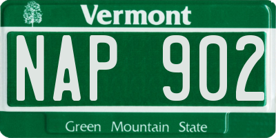 VT license plate NAP902