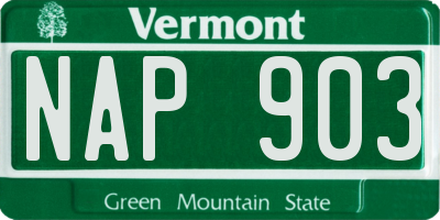 VT license plate NAP903