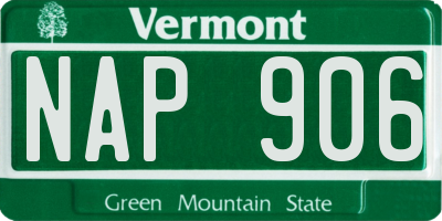VT license plate NAP906
