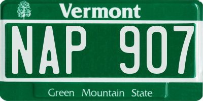 VT license plate NAP907