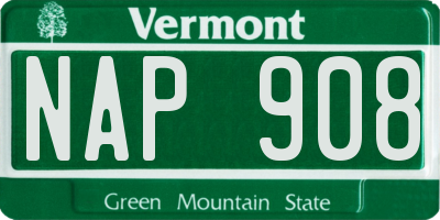 VT license plate NAP908