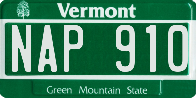 VT license plate NAP910