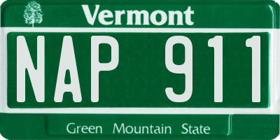 VT license plate NAP911