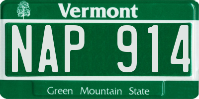 VT license plate NAP914