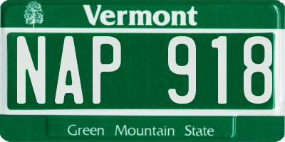 VT license plate NAP918