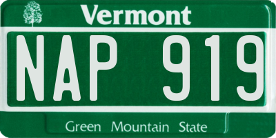 VT license plate NAP919