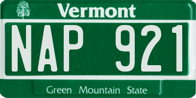 VT license plate NAP921