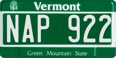 VT license plate NAP922