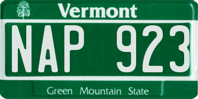 VT license plate NAP923