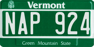 VT license plate NAP924