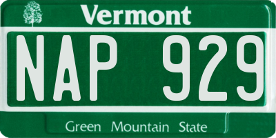 VT license plate NAP929